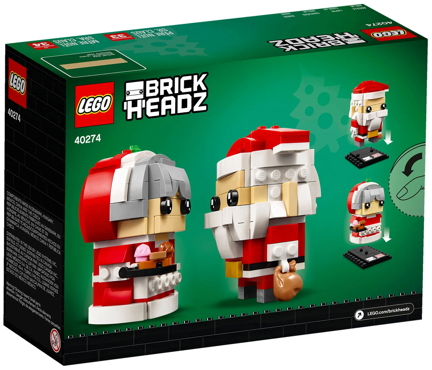 LEGO® BrickHeadz 40274 Signor e Signora Babbo Natale - vue 5
