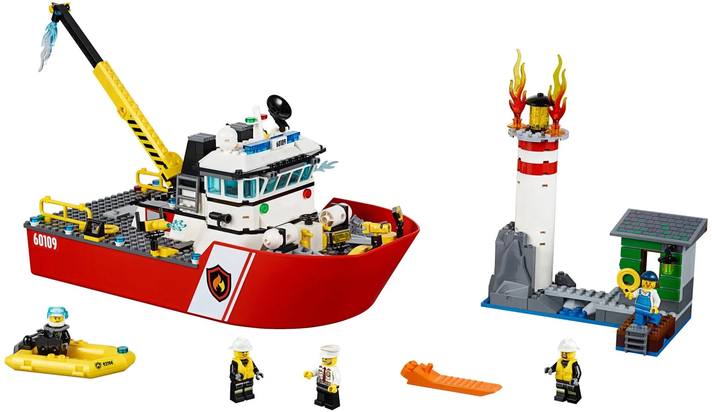 LEGO® City 60109 Barca dei pompieri - vue 3