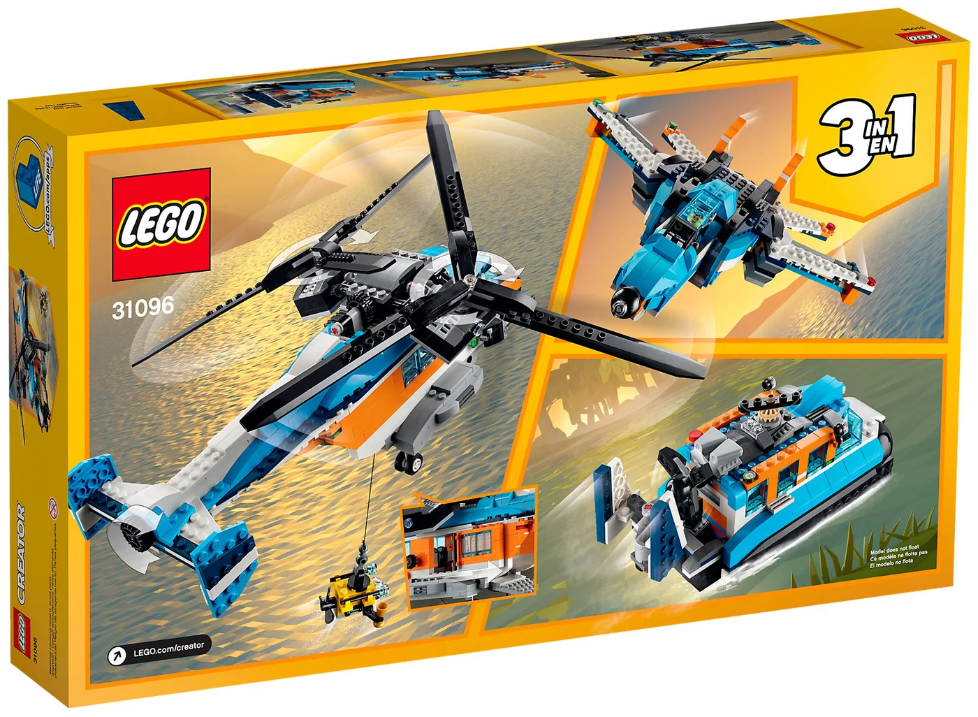 LEGO® Creator 31096 Elicottero Bi-Rotore - vue 2