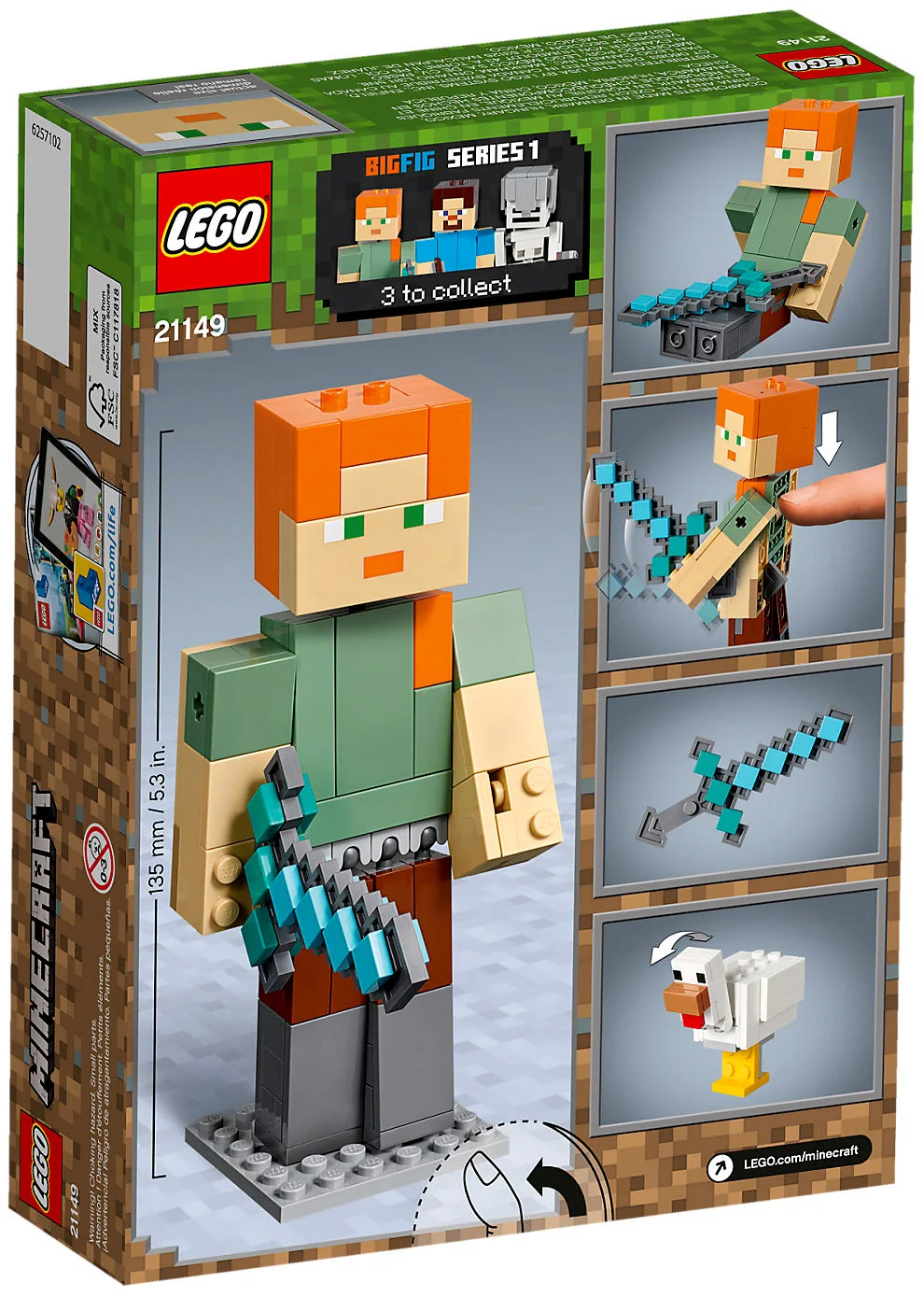 LEGO® Minecraft 21149 Maxi-figure di Alex con gallina - vue 5