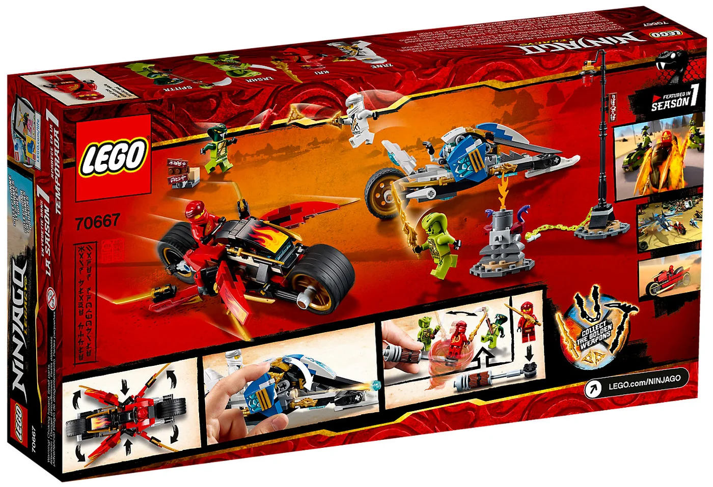 LEGO® Ninjago 70667 Moto-lama di Kai e Moto-neve di Zane - vue 2