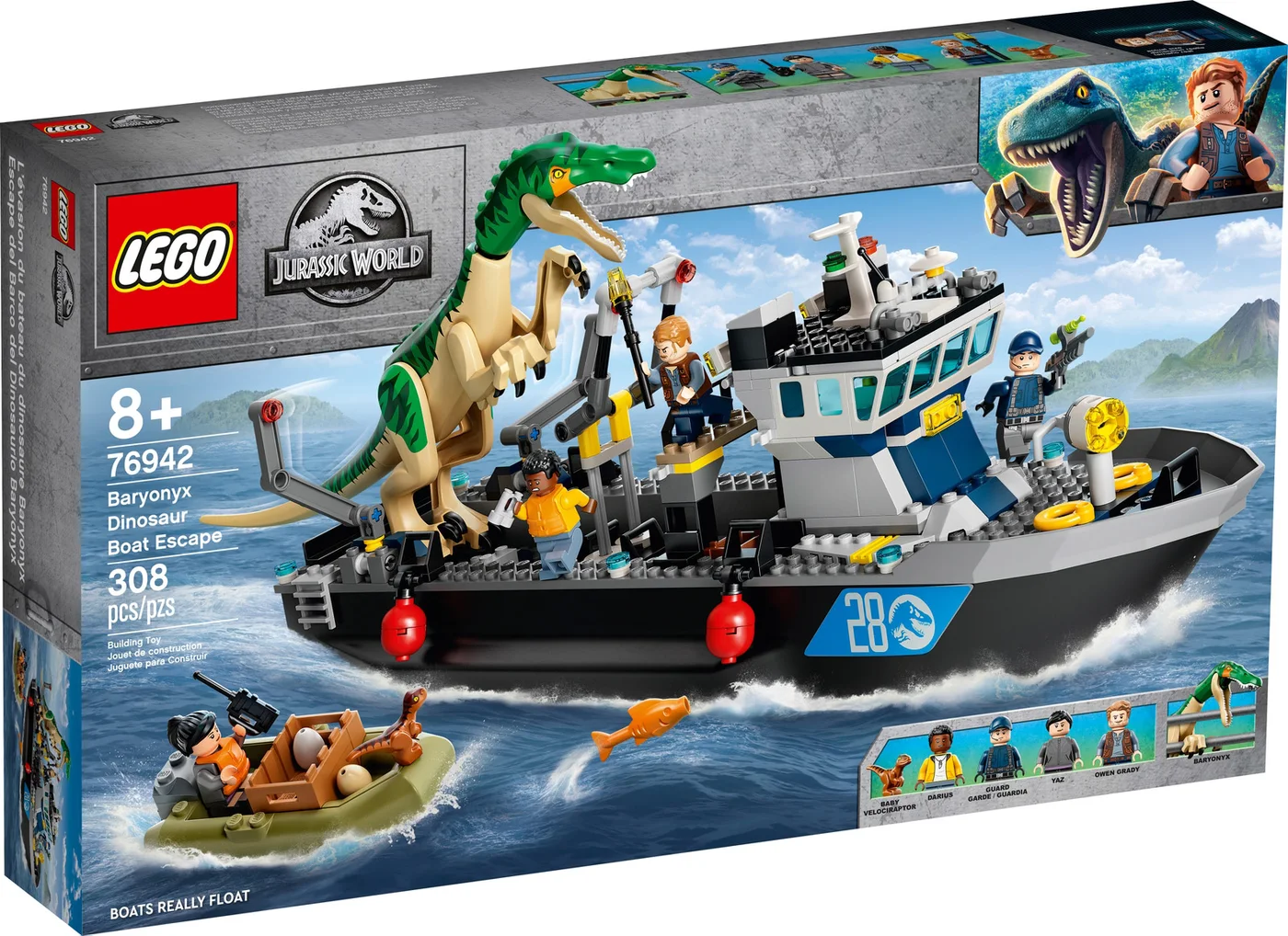 LEGO® Jurassic World 76942 Fuga sulla barca del dinosauro Baryonyx - vue 13