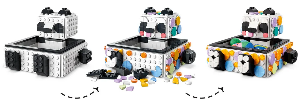 LEGO® DOTS 41959 Il Simpatico Panda portaoggetti - vue 3