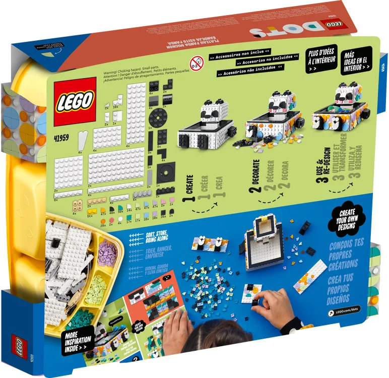 LEGO® DOTS 41959 Il Simpatico Panda portaoggetti - vue 7