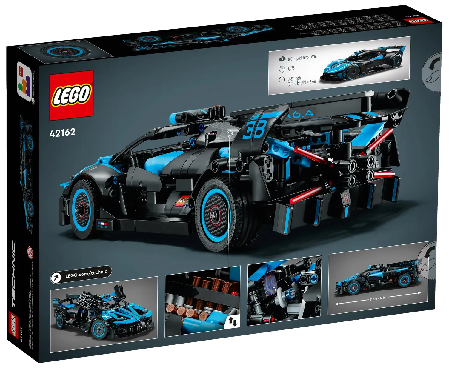 LEGO® Technic 42162 Bugatti Bolide Agile Blue - vue 2
